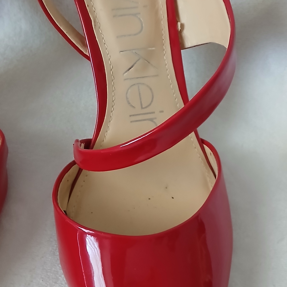 Calvin Klein Elegant Red Strappy Heels - Picture 4 of 5